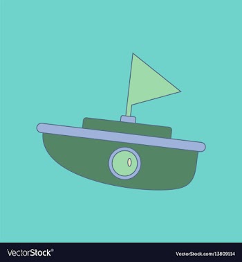Flat icon on background kids toy boat vector image