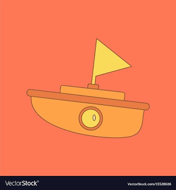 Flat icon on background kids toy boat vector image
