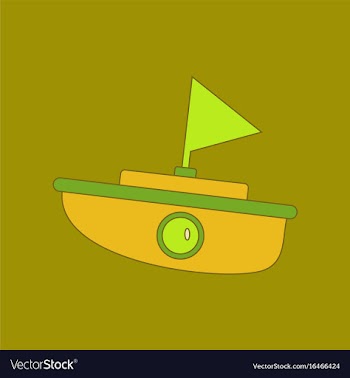 Flat icon on background kids toy boat vector image