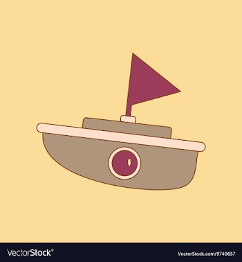 Flat icon on background Kids toy boat vector image