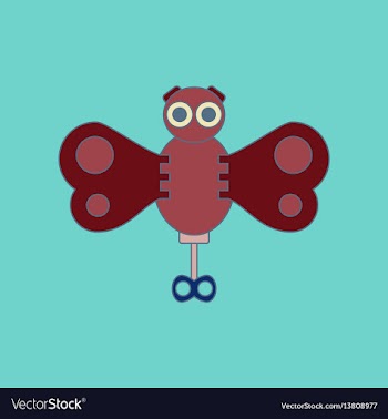 Flat icon on background kids toy butterfly vector image