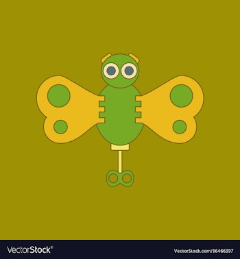 Flat icon on background kids toy butterfly vector image