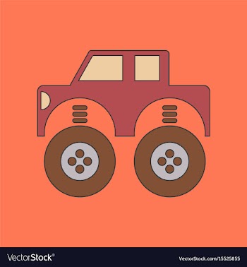 Flat icon on background kids toy car vector image