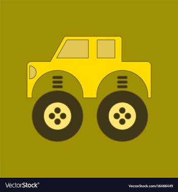 Flat icon on background kids toy car vector image