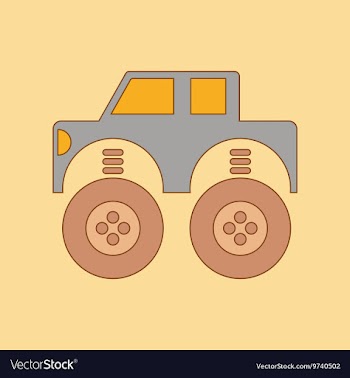 Flat icon on background Kids toy car vector image
