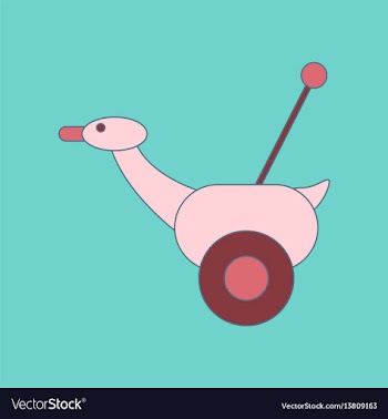 Flat icon on background kids toy duck vector image
