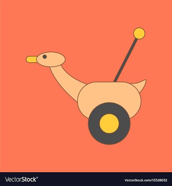 Flat icon on background kids toy duck vector image