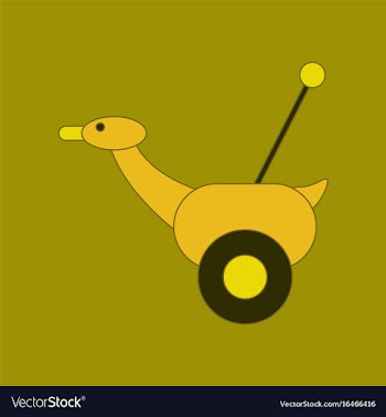Flat icon on background kids toy duck vector image