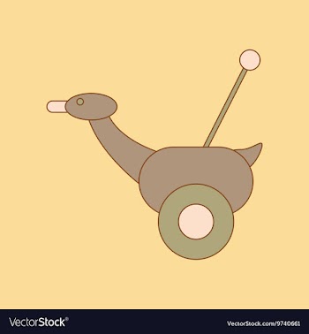 Flat icon on background Kids toy duck vector image