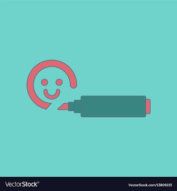 Flat icon on background kids toy felt-tip marker vector image