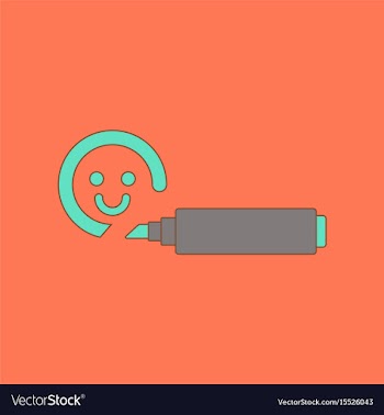 Flat icon on background kids toy felt-tip marker vector image
