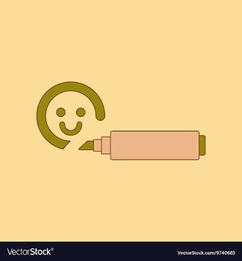 Flat icon on background Kids toy felt-tip marker vector image