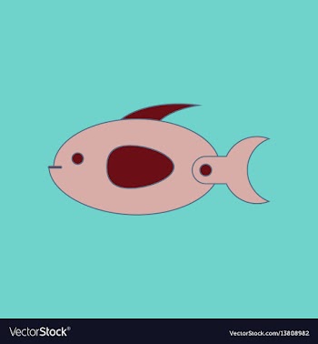 Flat icon on background kids toy fish vector image