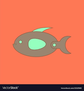 Flat icon on background kids toy fish vector image