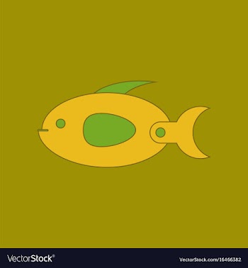 Flat icon on background kids toy fish vector image
