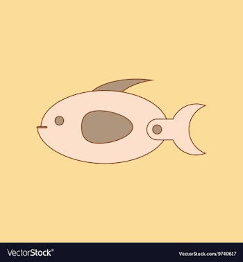 Flat icon on background Kids toy fish vector image