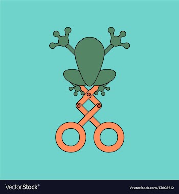 Flat icon on background kids toy frog vector image