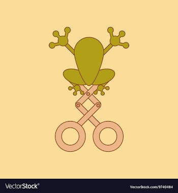Flat icon on background Kids toy frog vector image