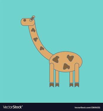Flat icon on background kids toy giraffe vector image