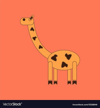 Flat icon on background kids toy giraffe vector image