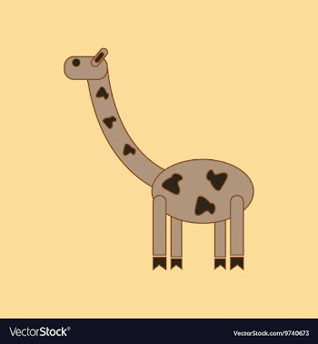 Flat icon on background Kids toy giraffe vector image