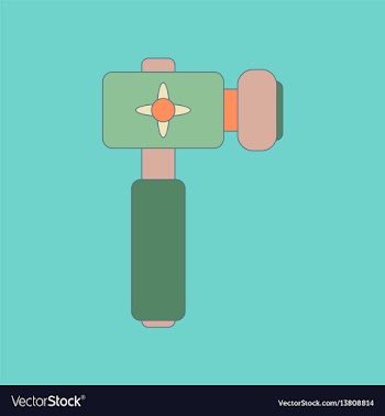 Flat icon on background kids toy hammer vector image
