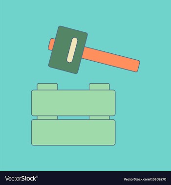 Flat icon on background kids toy hammer vector image