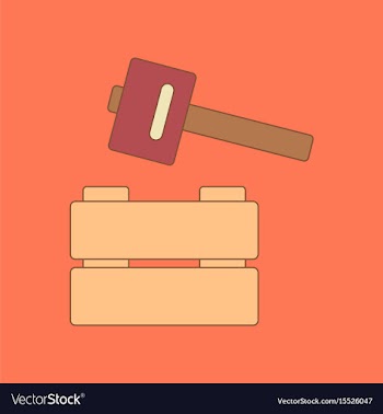 Flat icon on background kids toy hammer vector image
