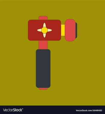 Flat icon on background kids toy hammer vector image