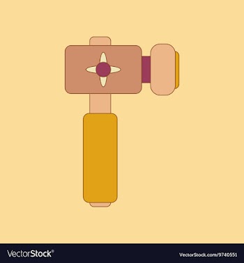Flat icon on background Kids toy hammer vector image