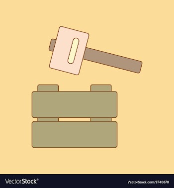 Flat icon on background Kids toy hammer vector image