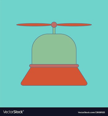 Flat icon on background kids toy helicopter vector image