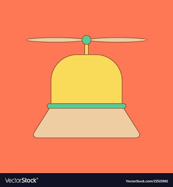 Flat icon on background kids toy helicopter vector image