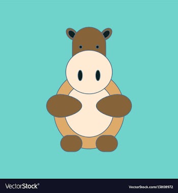 Flat icon on background kids toy hippo vector image