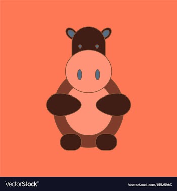 Flat icon on background kids toy hippo vector image