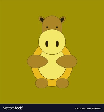 Flat icon on background kids toy hippo vector image