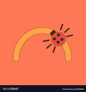 Flat icon on background kids toy ladybug vector image