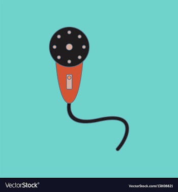 Flat icon on background kids toy microphone vector image
