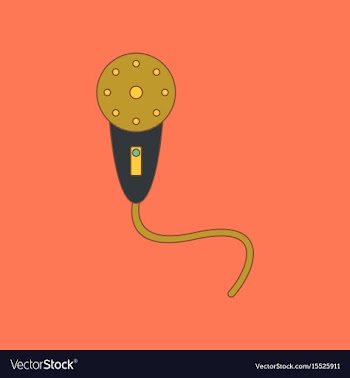 Flat icon on background kids toy microphone vector image
