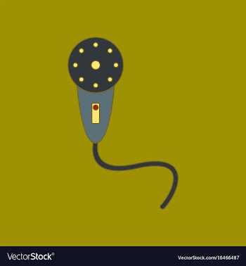 Flat icon on background kids toy microphone vector image