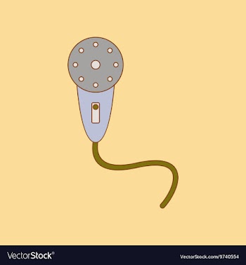 Flat icon on background Kids toy microphone vector image