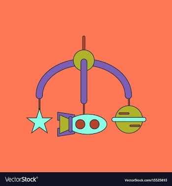 Flat icon on background kids toy mobility vector image