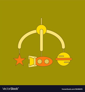 Flat icon on background kids toy mobility vector image