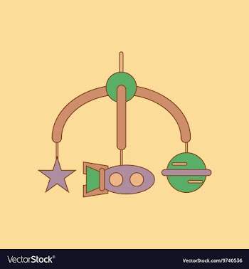 Flat icon on background Kids toy mobility vector image