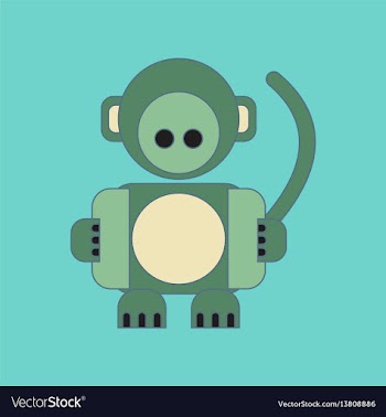 Flat icon on background kids toy monkey vector image