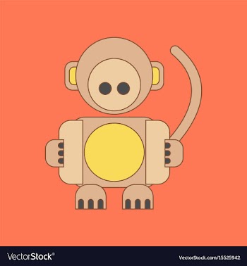 Flat icon on background kids toy monkey vector image