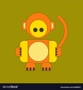 Flat icon on background kids toy monkey vector image
