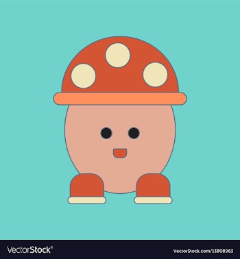Flat icon on background kids toy mushroom vector image