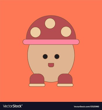 Flat icon on background kids toy mushroom vector image