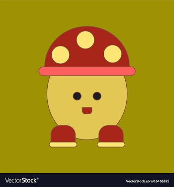 Flat icon on background kids toy mushroom vector image